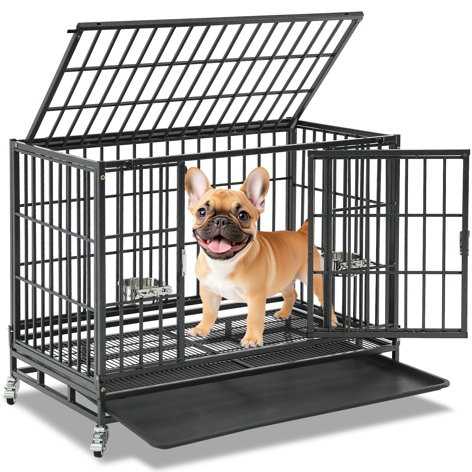Heavy-Duty Stackable Dog Crate – 37 Inch