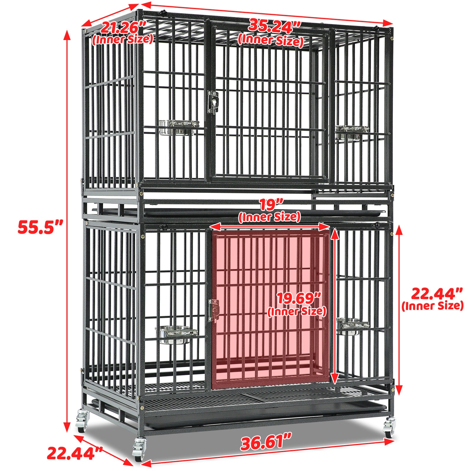 Heavy-Duty Stackable Dog Crate – 37 Inch
