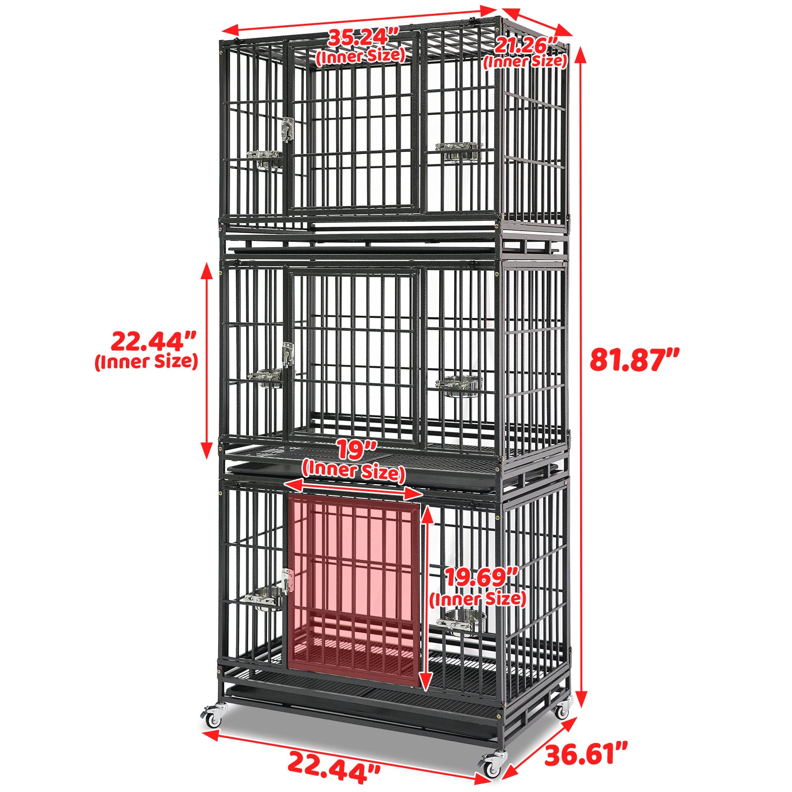 Heavy-Duty Stackable Dog Crate – 37 Inch