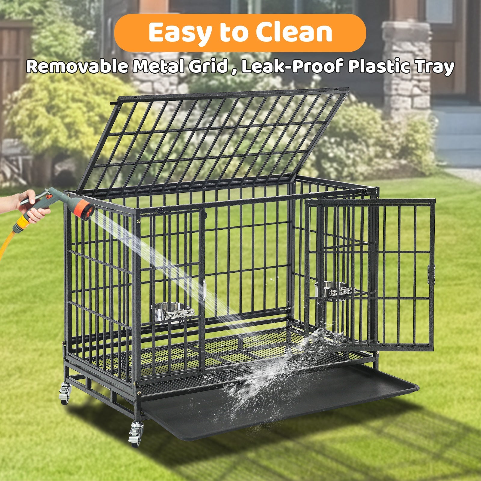 Heavy-Duty Stackable Dog Crate – 37 Inch