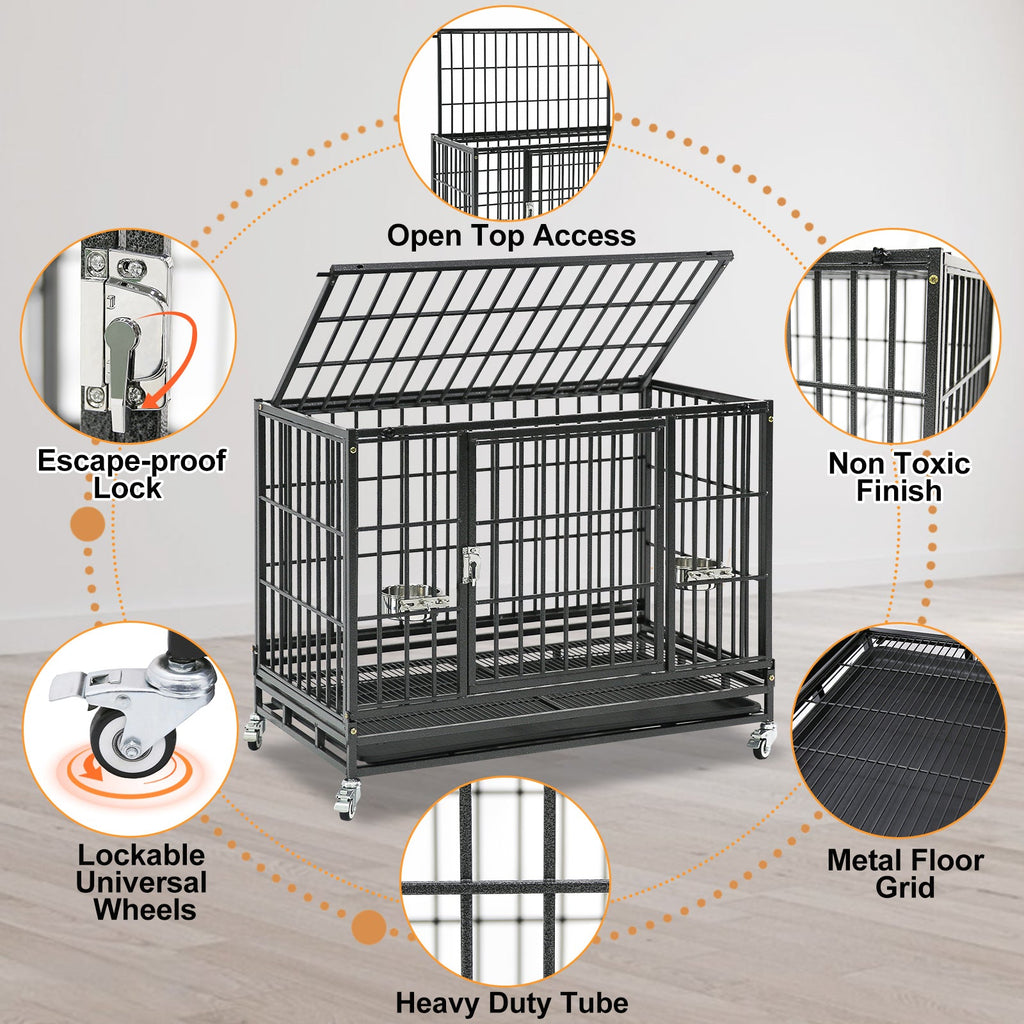 Heavy-Duty Stackable Dog Crate – 37 Inch