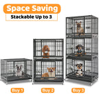 Heavy-Duty Stackable Dog Crate – 37 Inch