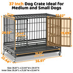 Heavy-Duty Stackable Dog Crate – 37 Inch