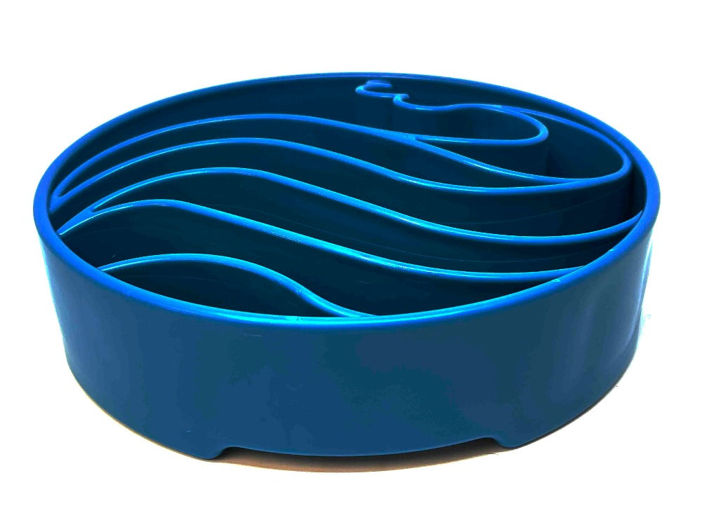 Wave eBowl Deep Slow Feeder Dog Bowl for Enrichment | Made in USA