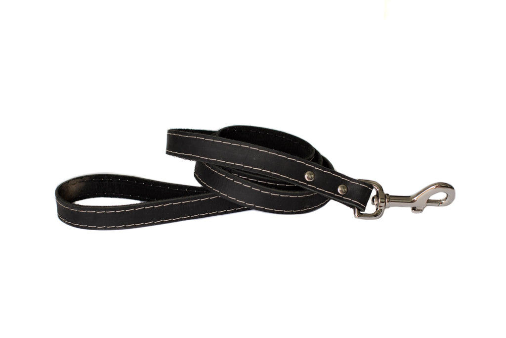 Pro Line Hunting Leather Dog Leash – Midnight Black