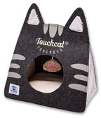 Touchcat Kitty Ears Folding Travel Cat Bed with Teaser Toy