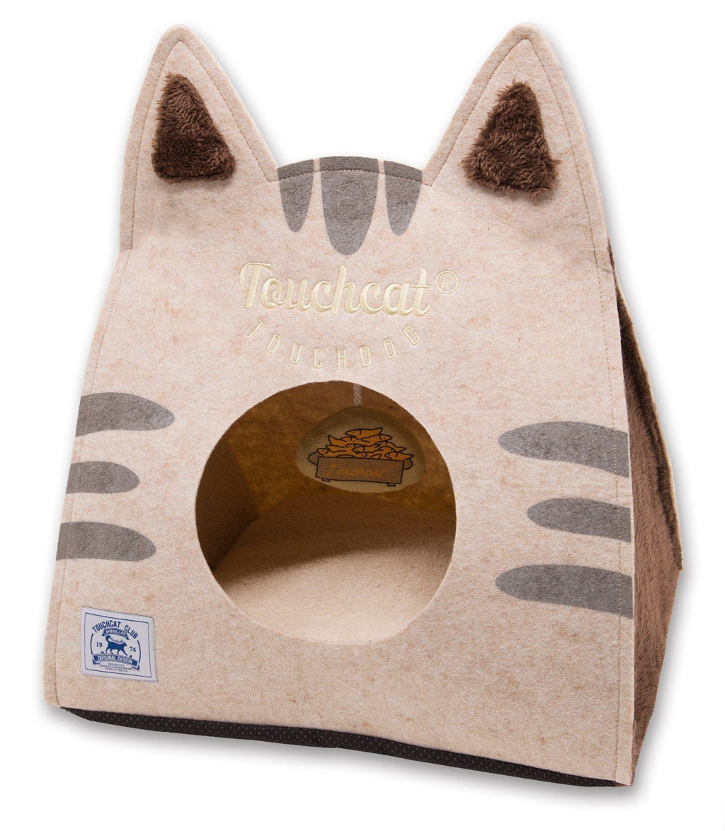 Touchcat Kitty Ears Folding Travel Cat Bed with Teaser Toy